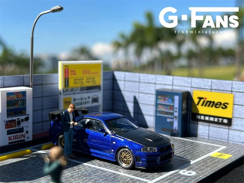 G-Fans 1:64 Diorama Garden Japan Street Beach parking Scene Model Car display