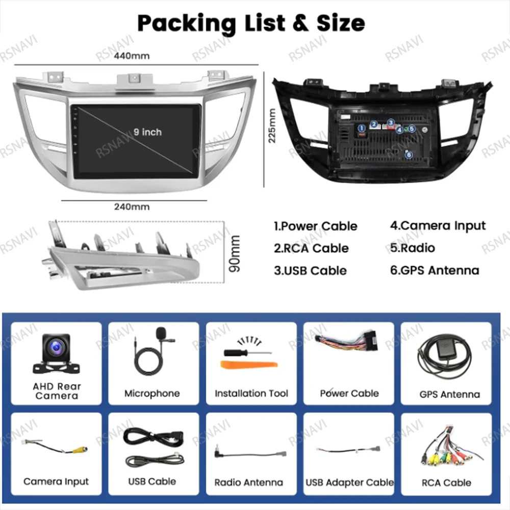 Android 15 Autoradio Für Hyundai Tucson IX35 3 2015 2016 2017 2018 Multimedia Drahtlose Carplay Auto Qualcomm QLED Navigation DSP – Detail 3