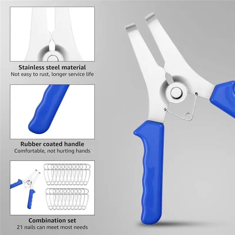 DT17 Spring Loaded Pliers with 21PCS Miter Clamps Kit Stainless Steel for Woodworking Picture Frame Wood Projects