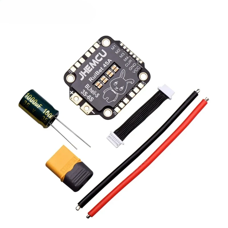 1pcs RuiBet 55A  BLHELI_S Dshot600 3-6S Brushless 4in1 ESC 30X30mm for FPV Freestyle Flight Controller Stack DIY Parts