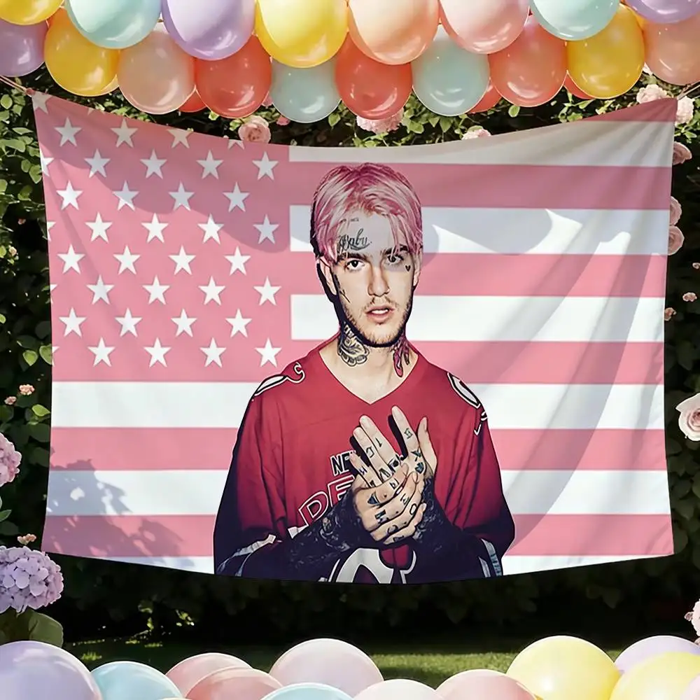 Rapper L-Lil P-Peep Funny Flags for Bedrooms Home Decor Items Outdoor Decors Garage Decoration Flaga