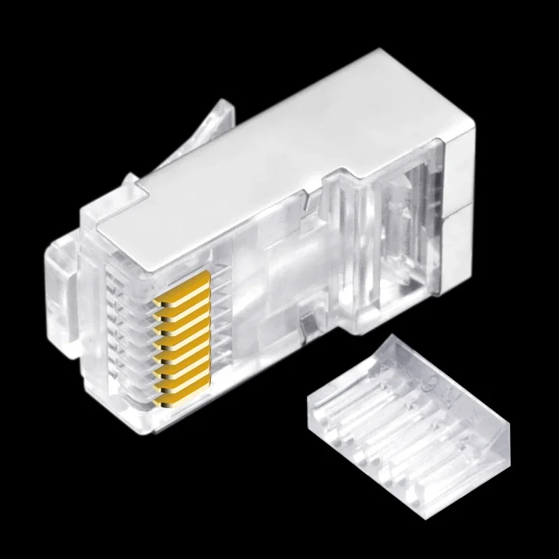 Rj45 Connector Cat6 Network for 1.1mm Ethernet Cable Cat 6 Plug 8p8c Ftp Rg Rj 45 Male Jack Lan Shielded 50pcs