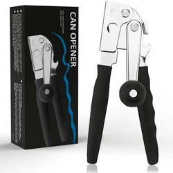 Commercial Can Opener Hand Crank Can Opener Manual Heavy Duty with Comfortable Extra-Long Handles Oversized Knob