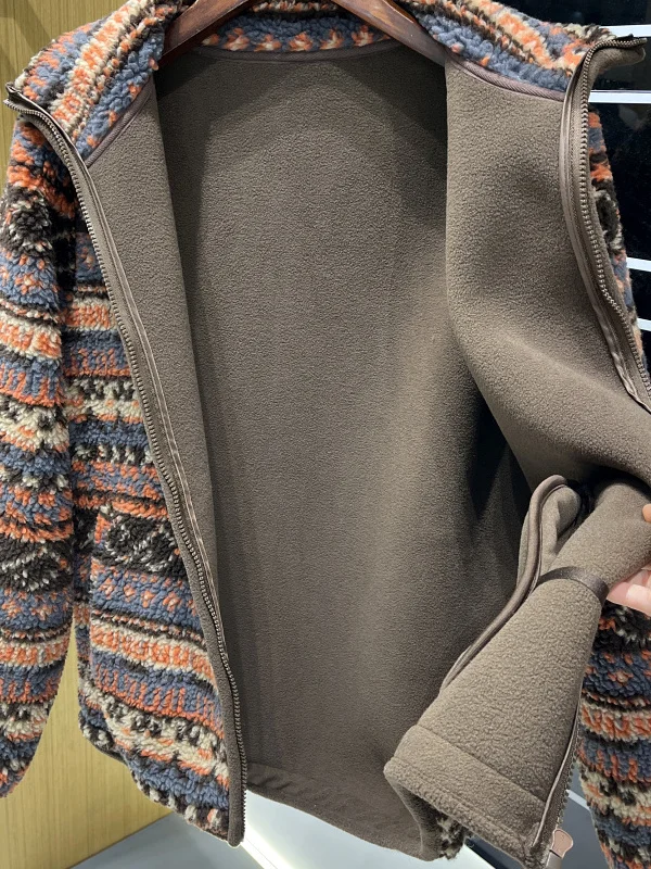 Thiened Lamsfluweel Outdoor Jaet Opstaande Kraag All-Match Casual Sle Damesjas Warm Polyestervezel Lange Sve Rits