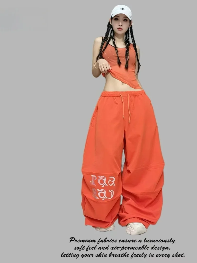 summer-new-square-dance-pants-loose-sporty-hip-hop-letter-wide-leg-street-dance-jazz-dance-pants-women's-long-trousers
