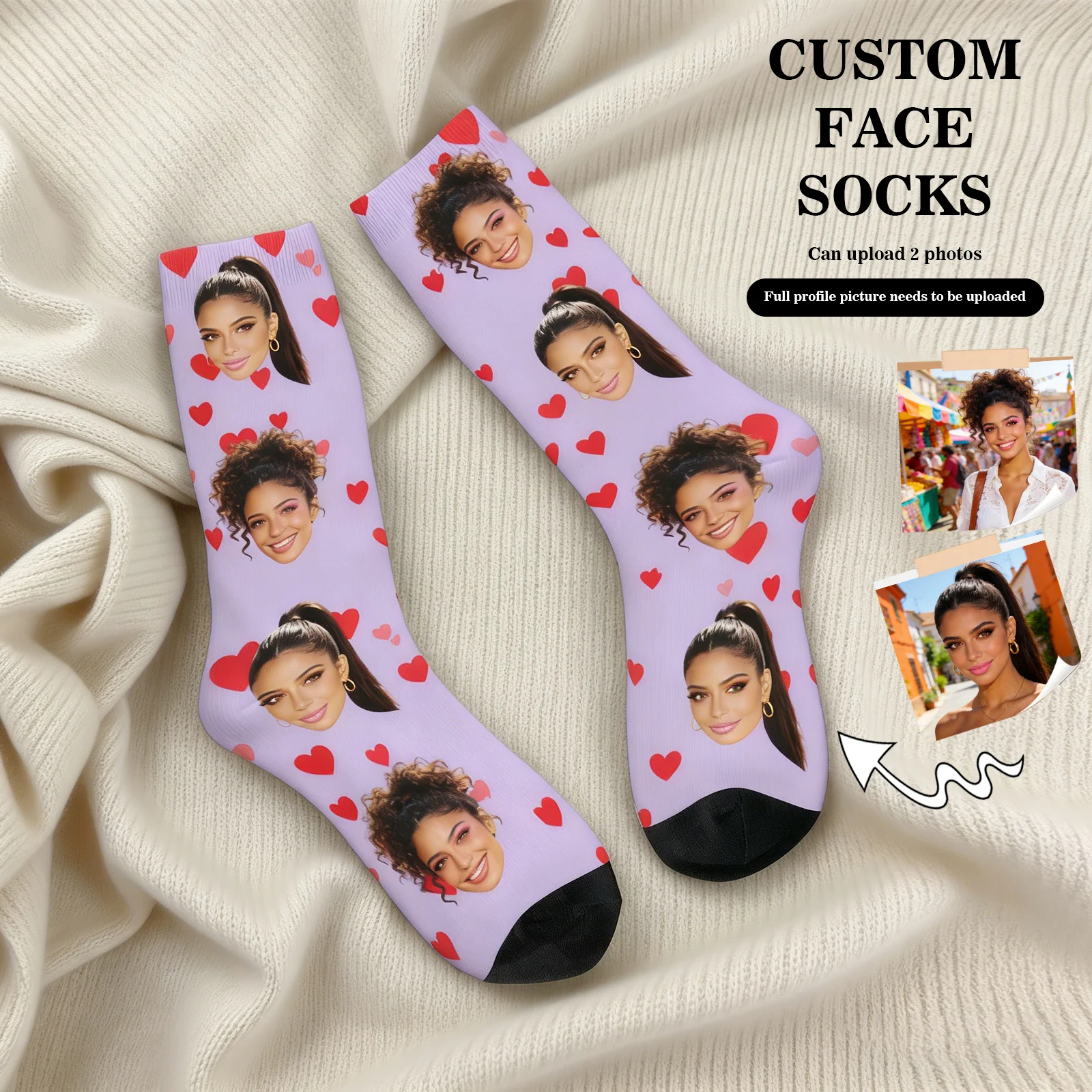 남녀 맞춤형 아바타 양말, 맞춤형 사진 양말, 개인화된 사진 양말, 사진 양말, 개인 맞춤 선물