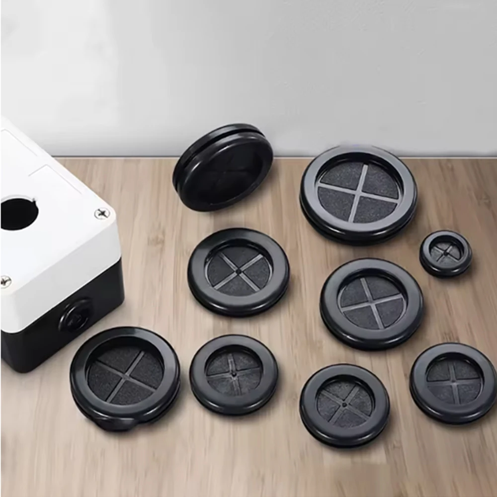 2-50Pcs Black Rubber Protective Double-sided Coil Opening Hole 16-130mm Rubber Seal Set For Protects Wire Cable Hardware Tool