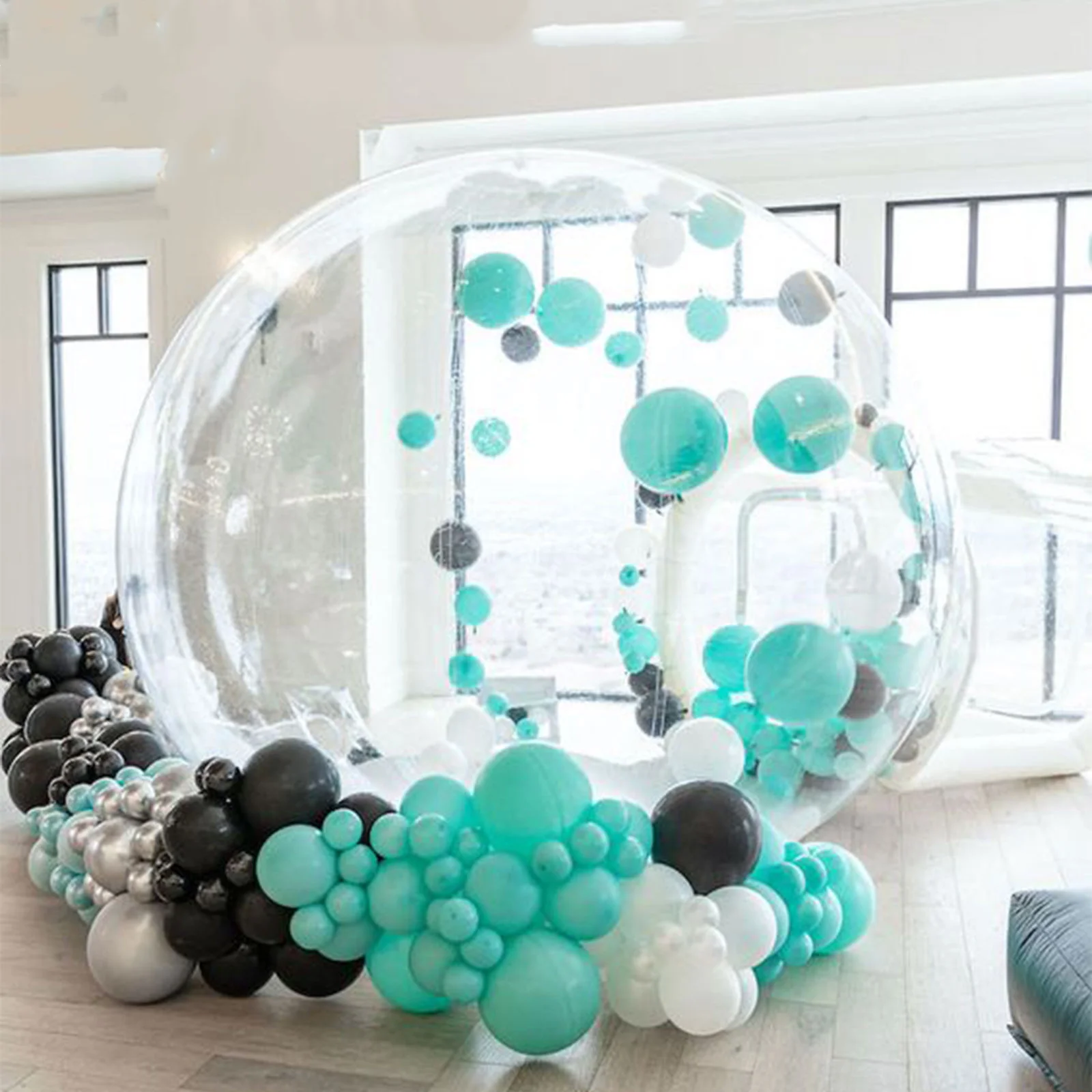 Outdoor Transparent Inflatable Bubble Tent With Balloons Inflatable Bubble House