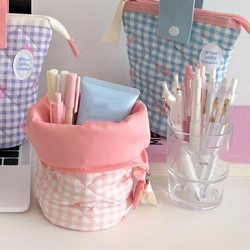 1PC Bow Pencil Case Pencil Case Creative Multifunctional Pencil Holder Organizer Stationery Bag