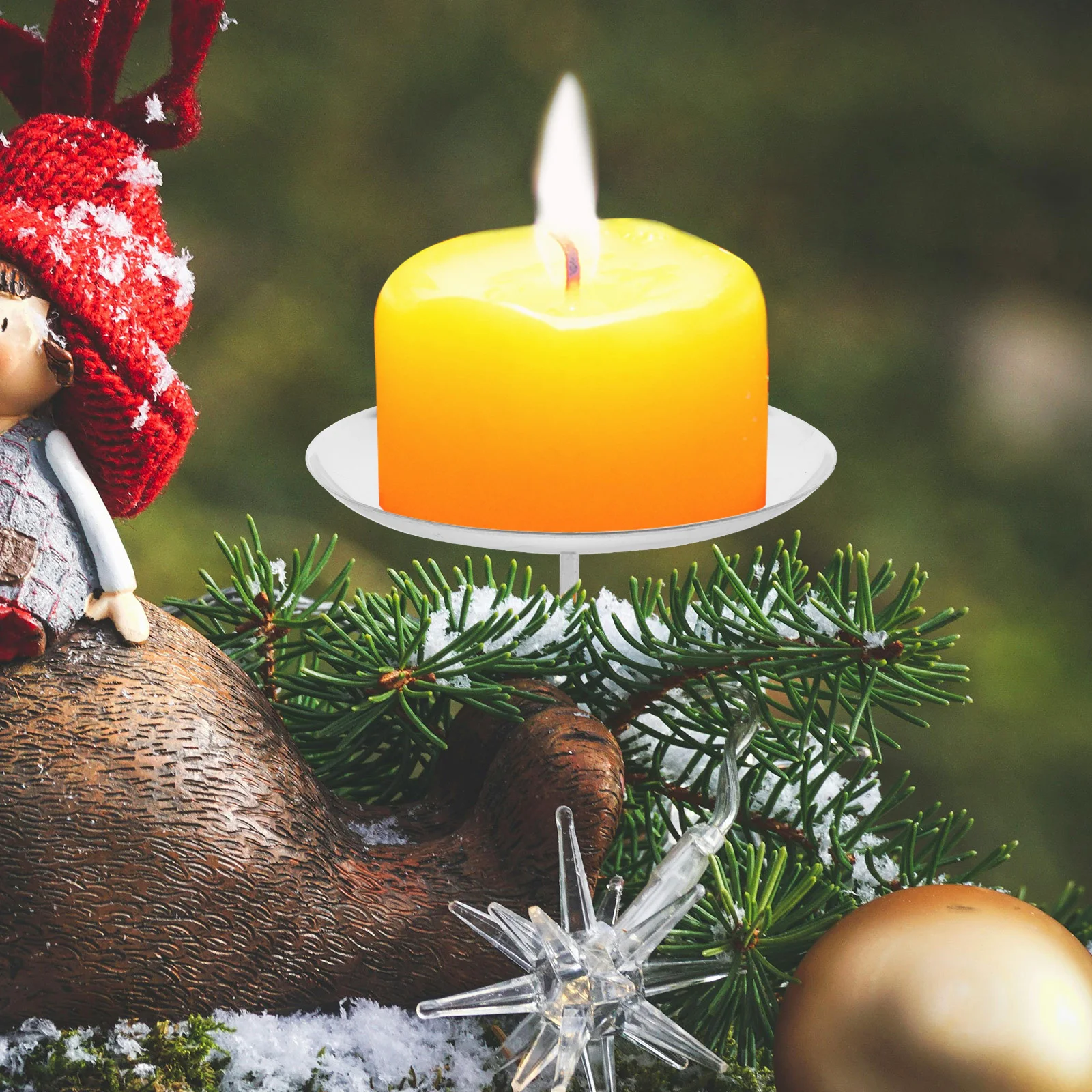 10 قطعة حامل عمود حديد أسود لعيد الميلاد والهالوين ديكور المنزل طاولة طعام قاعدة مركزية طويلة #4