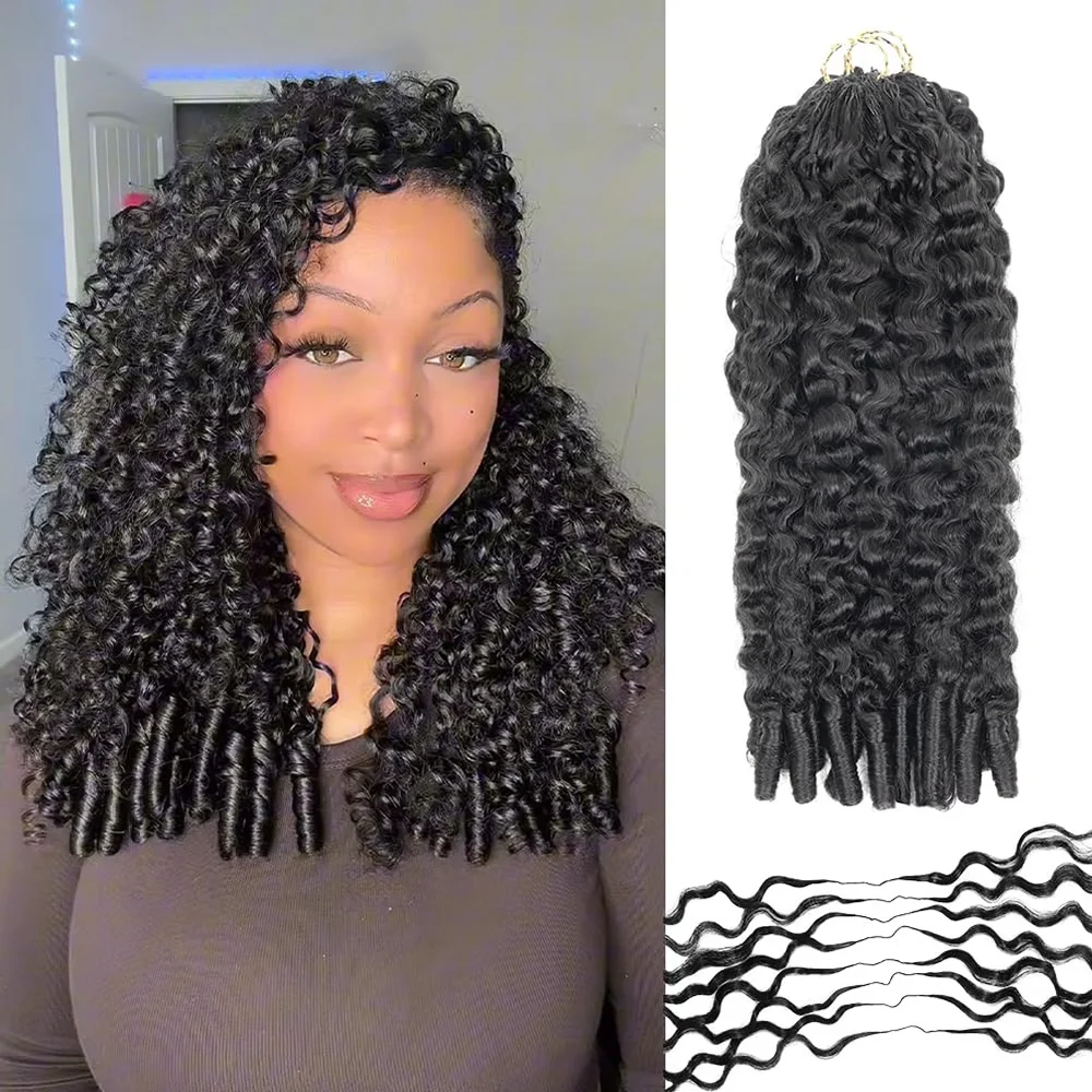 Burmese Curly Miracle Knots Crochet Human Hair 100% Raw Human Hair Extension Deep Wave Feathered Human Crochet Hair For Braiding