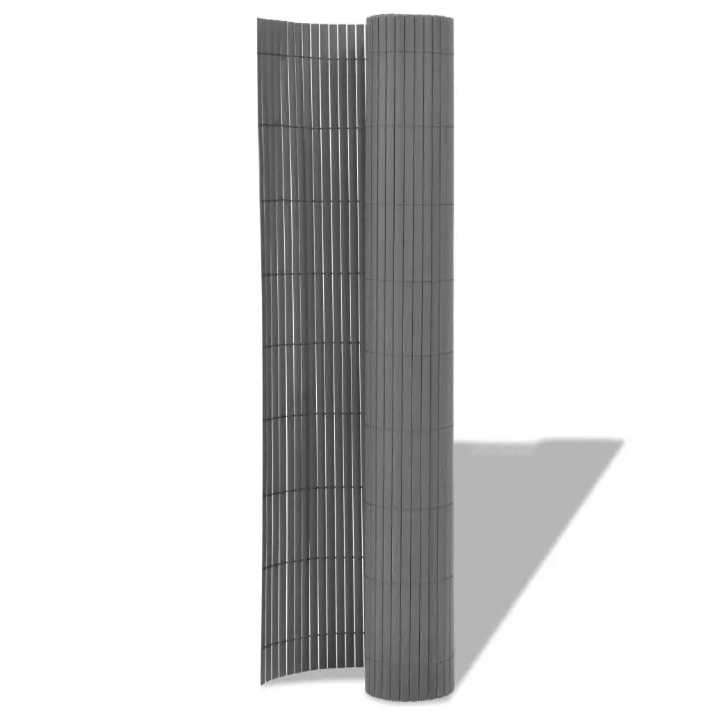 90x300 cm Grey Double-Sided PVC Garden Fence - Durable Outdoor Barrier