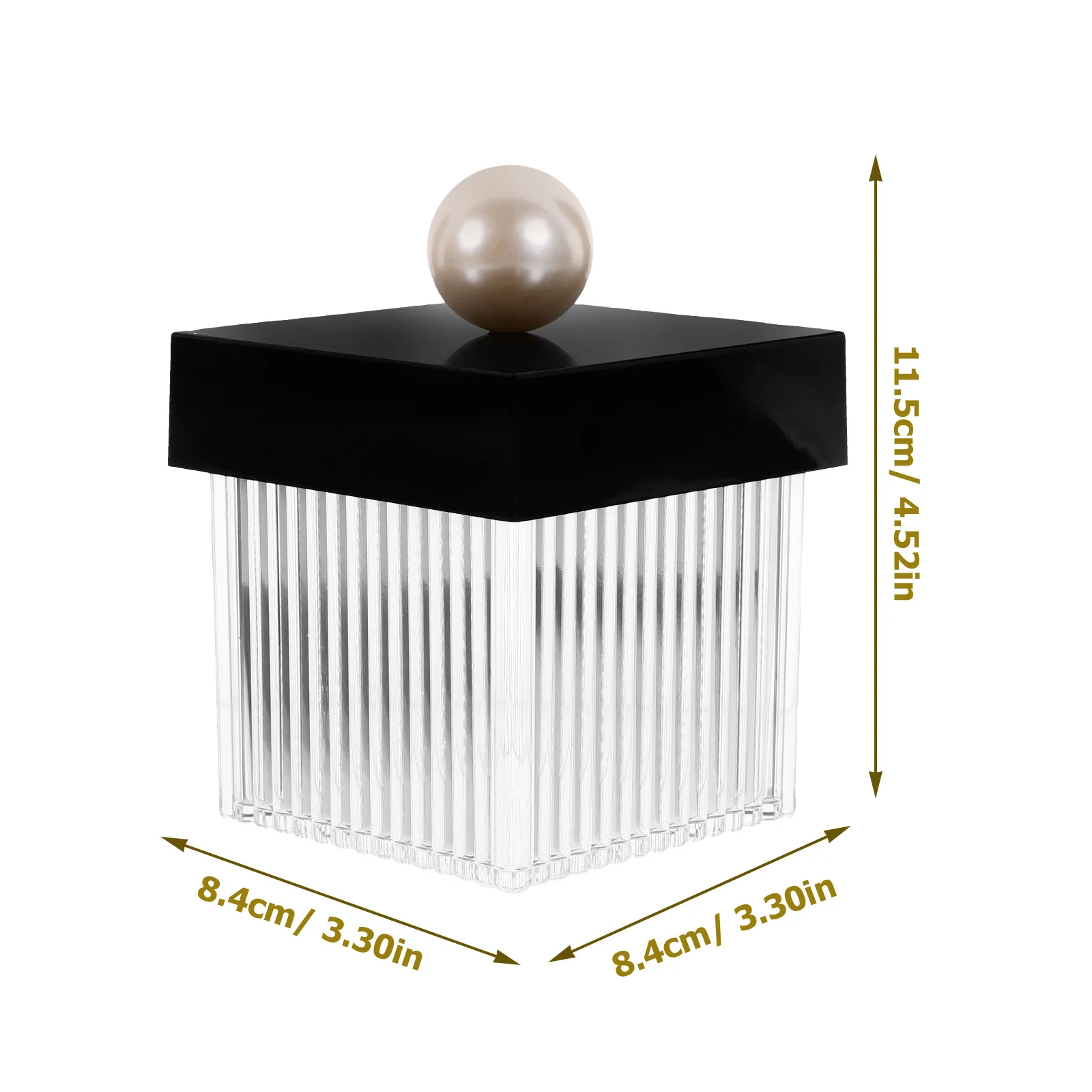 صندوق تخزين أكريليك منظم شفاف لمسحات القطن وسادات المسواك وإكسسوارات المكياج وسطح المكتب وغرفة المعيشة والحمام