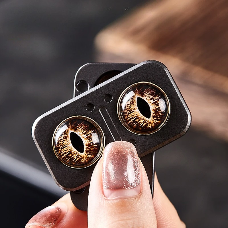 Owl Rotating Mechanical Slider Magnetic Push Card Clicker Fidget Spinner Pushing Plate EDC Alloy Stress Relief Sensory Toy