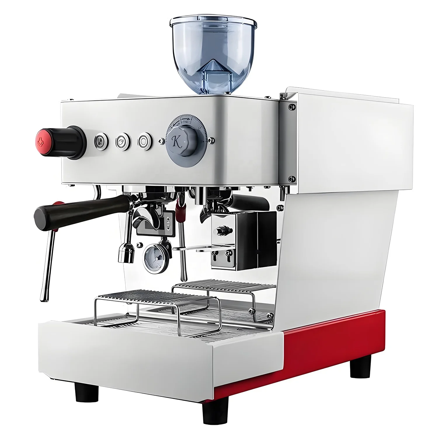 Wyprzedaż! Wbudowana funkcja mielenia, półautomatyczna, profesjonalna, elektryczna ekspres do kawy espresso z funkcją wstępnej nawilżania.