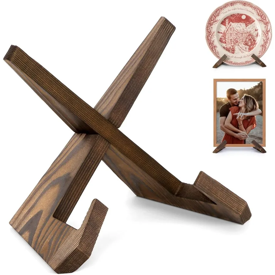 

Подставка для тарелок для дисплея - 6,5 Держатель для тарелок Ih Подставка для дисплея Деревянный держатель для фоторамки Декоративные настольные мольберты