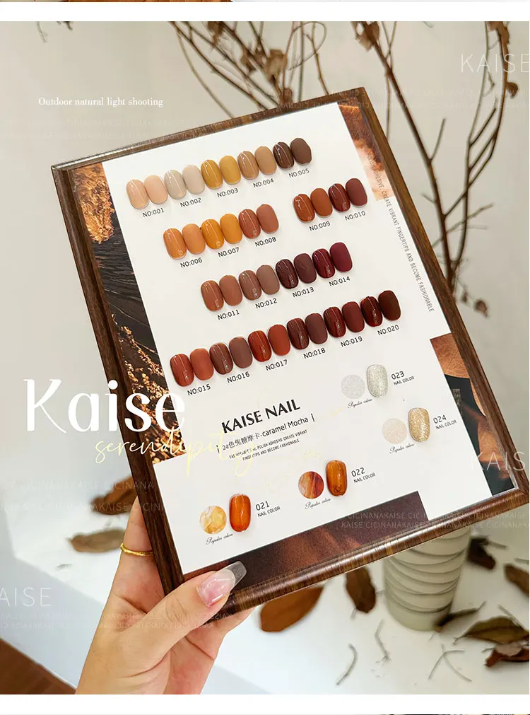 KAISE Solid color 24 Colors Nail Gel Set 2024 New Hot item Professional Fashion Nail Art Kit Nail Salon Nail Shop Custom