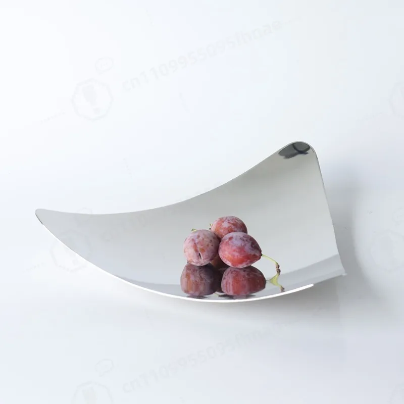 Irregular Stainless Steel Fruit Plate Minimalist Home Snack Dry Fruit Tray Coffee Table Restaurant Table Decor Dish