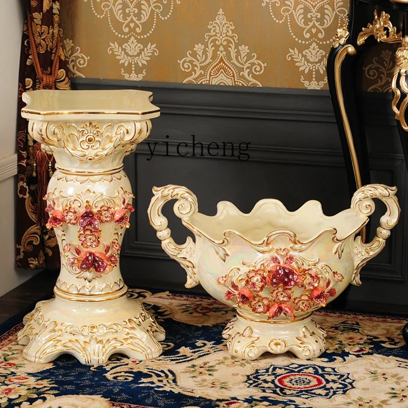 BJ-22 Living Room Floor Large Vase Decoration Ceramic Home Decoration TV Cabinet Dried Flower Flower Arrangement Large Height