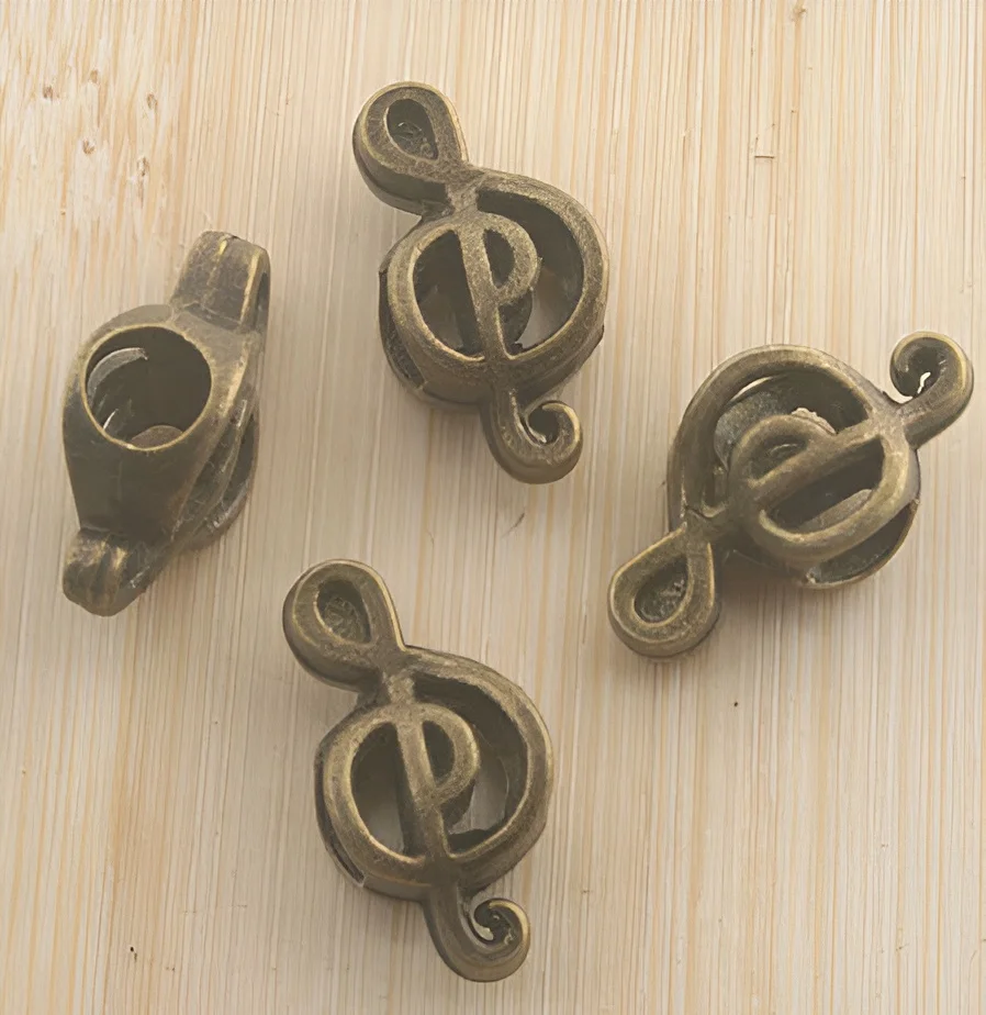 

15pcs 18.3x8.8mm,hole:5mm Zinc alloy matel plated antiqued bronze color music note spacer beads H1062G