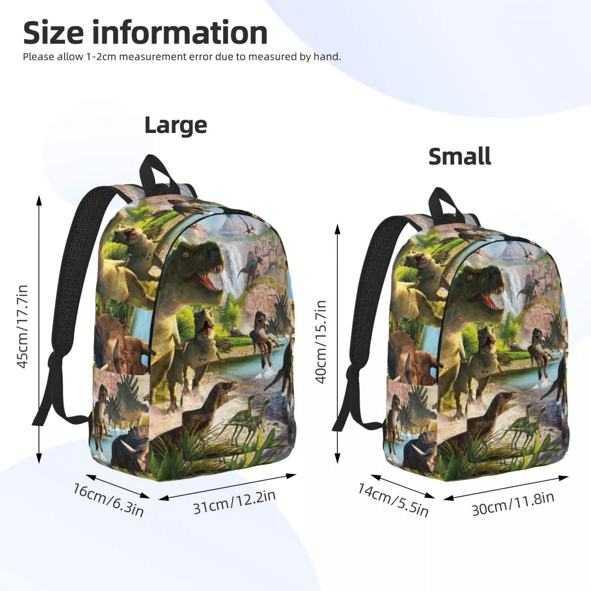 Cool Jurassic Dinosaurs Dino Mochila para Jardim de Infância, Estudante da Escola Primária, Tyrannosaurus Book Bags, Menino, Menina, Kids Daypack