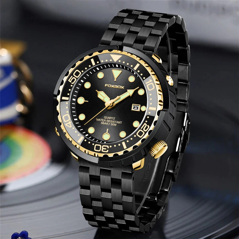 LIGE Fashion Men Watch 50M Waterproof Luminous Sport Wristwatches Rotating Bezel Quartz Watches with Auto Date Relogio Masculino