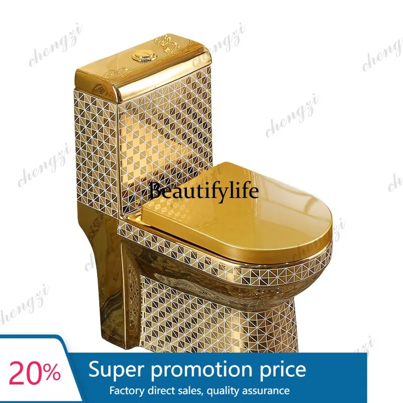 f178  European-style golden toilet creative flush toilet water-saving siphon deodorant water-saving toilet