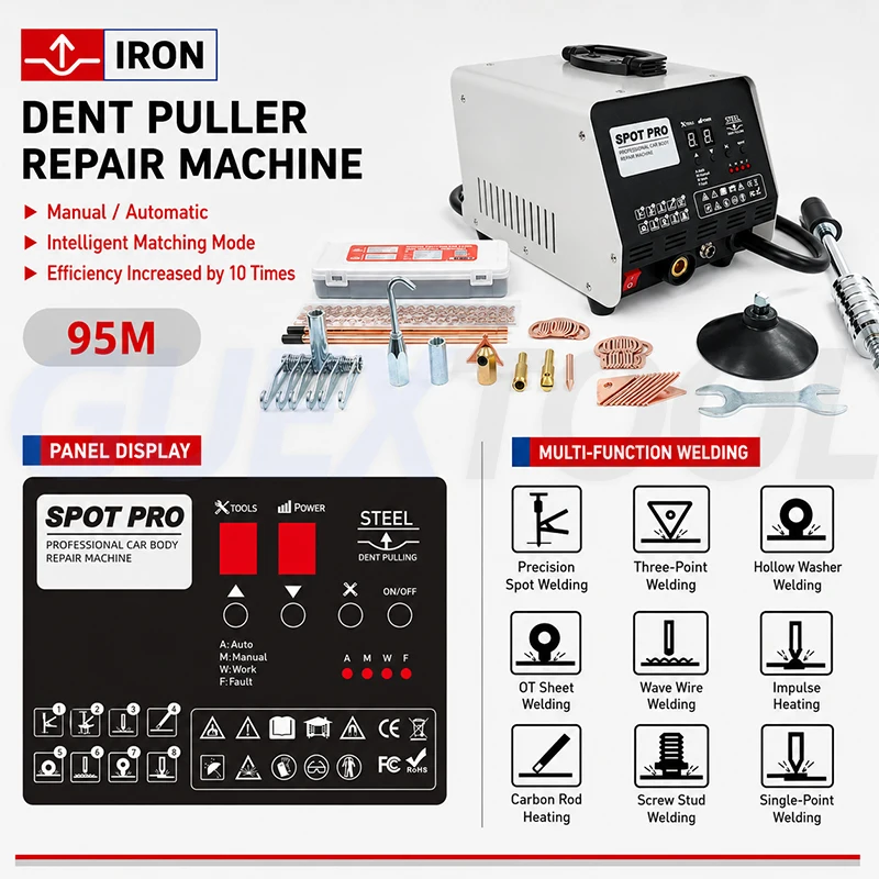 M95L High Power Lightweight Portable Dent Pulling Repair Machine Manual Auto Dual Mode Car Body Shaping Firm Welding Repair Tool