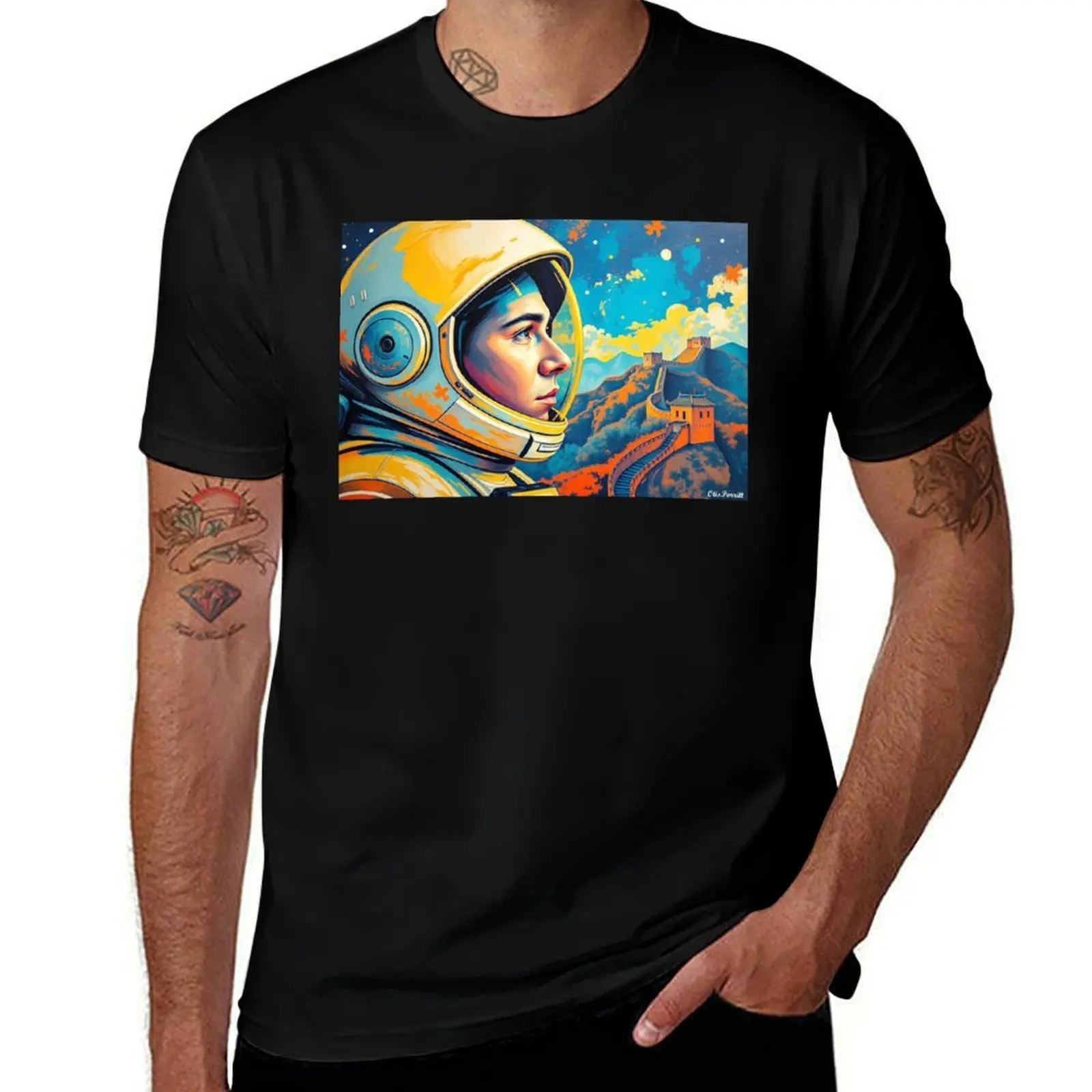 

COMING HOME-THE GREAT WALL T-Shirt luxury designer graphic t shirts rapper graphic tees blue archive vintage t shirt men