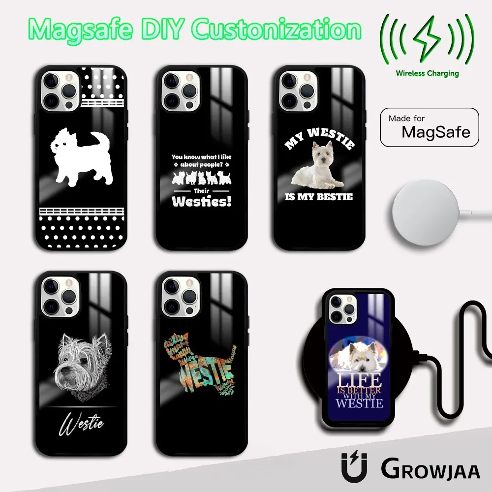 

West Highland Terrier Phone Case For iPhone 16 15 14 13 12 11 Pro Max Plus Mini Magsafe Mirror Wireless Magnetic Cover