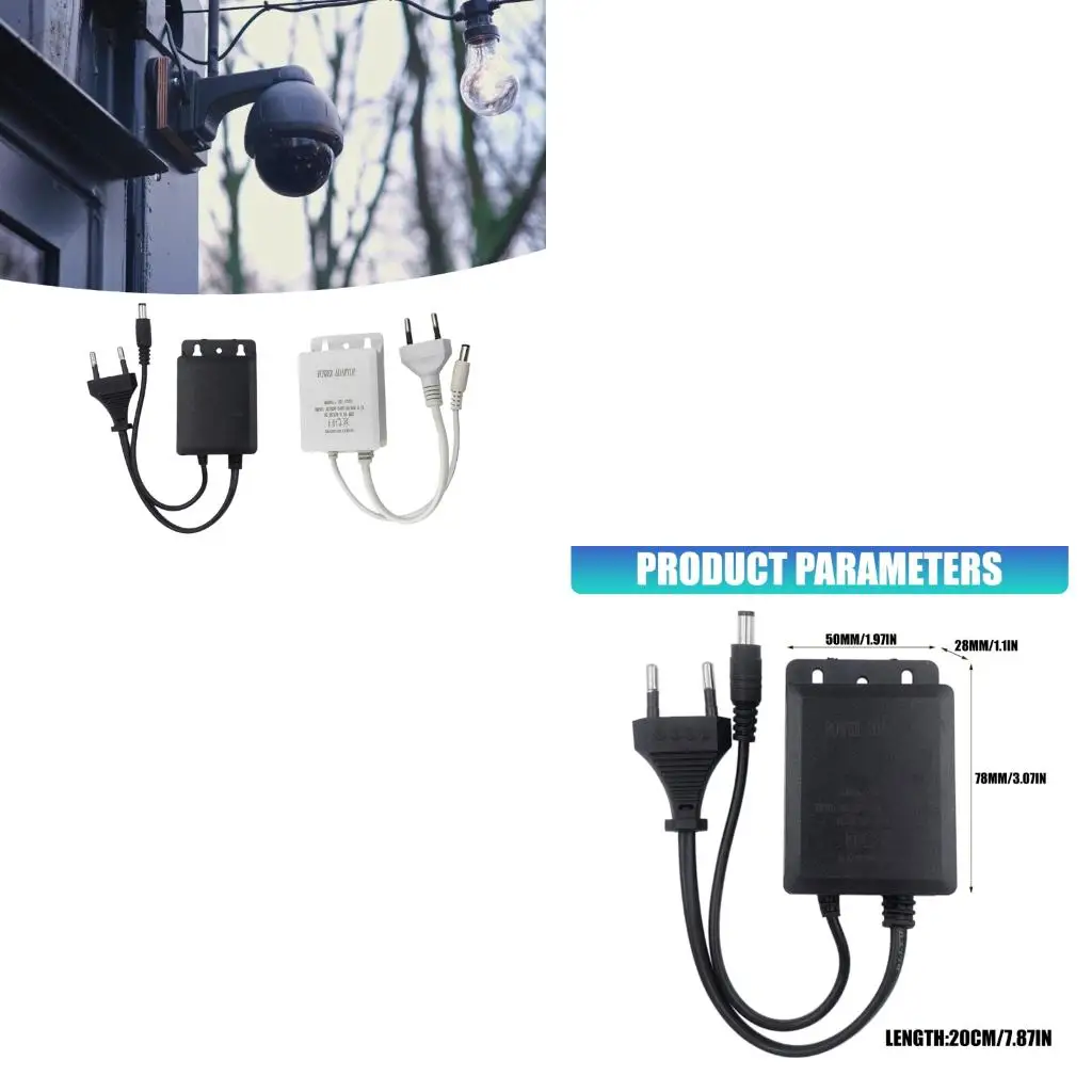  Waterproof Outdoor Power Supply Adapter Universally AC100 240V to DC12V 2A 5521 port Overloads Protections