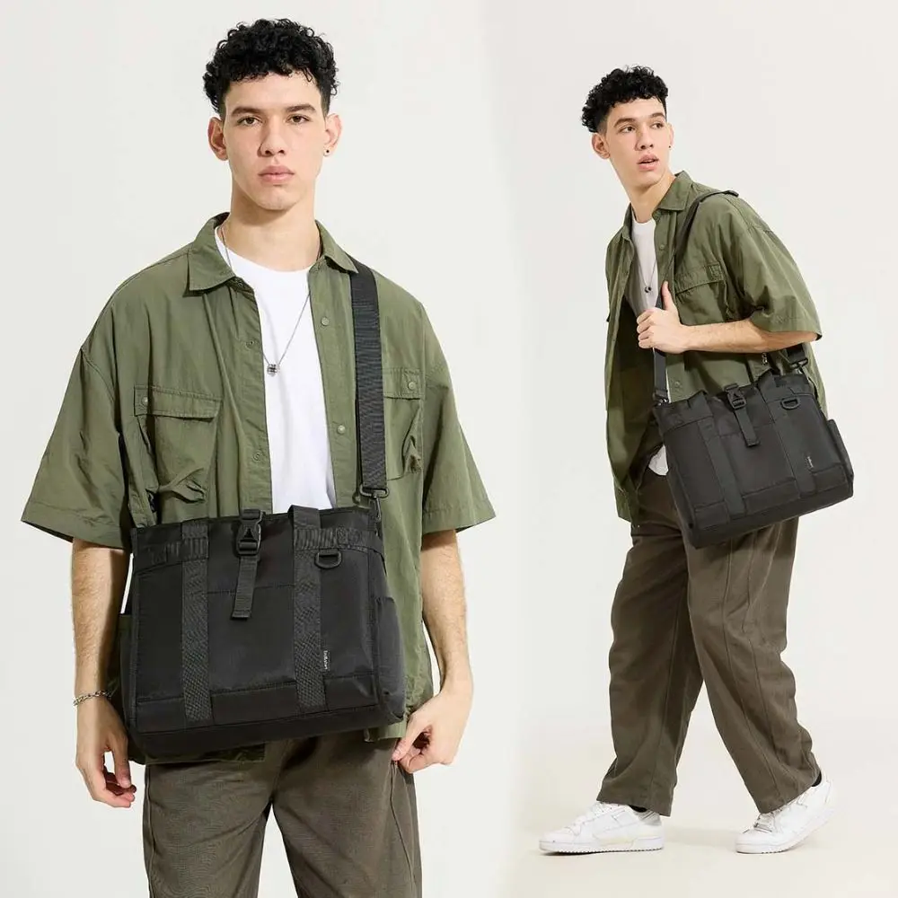 Large Capacity Oxford Briefcase Multi-functional Solid Color Oxford Crossbody Bag Waterproof Portable Shoulder Bag Laptop Bag
