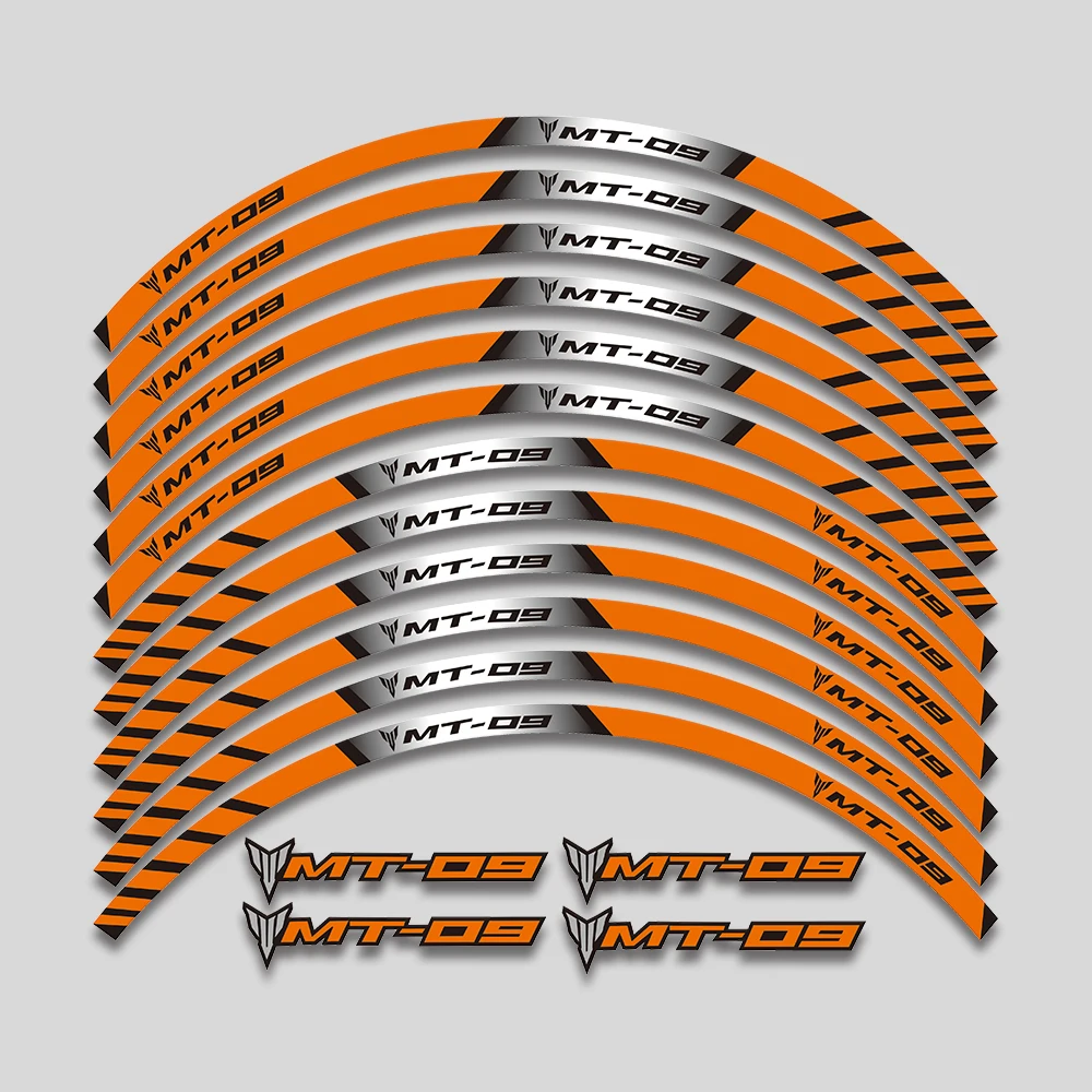 

Аксессуары для мотоциклов, 17-дюймовые наклейки на обод, ступица колес, светоотражающие полосы, наклейки, комплект лент для YAMAHA MT09 MT-09 mt 09 2021 2022