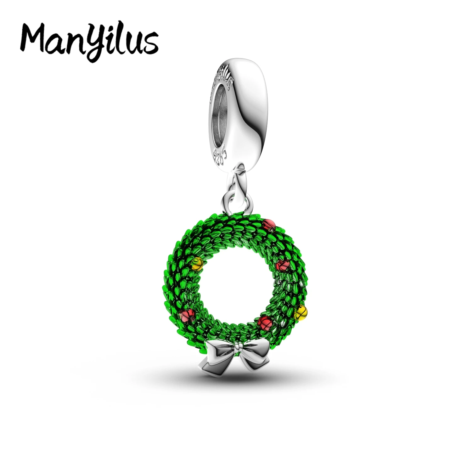 

Manyilus 2025 New Christmas Bow Ring Charms S925 Sterling Silver Mother Kids Beads For Charm 925 Original Bracelet Jewellery Wom