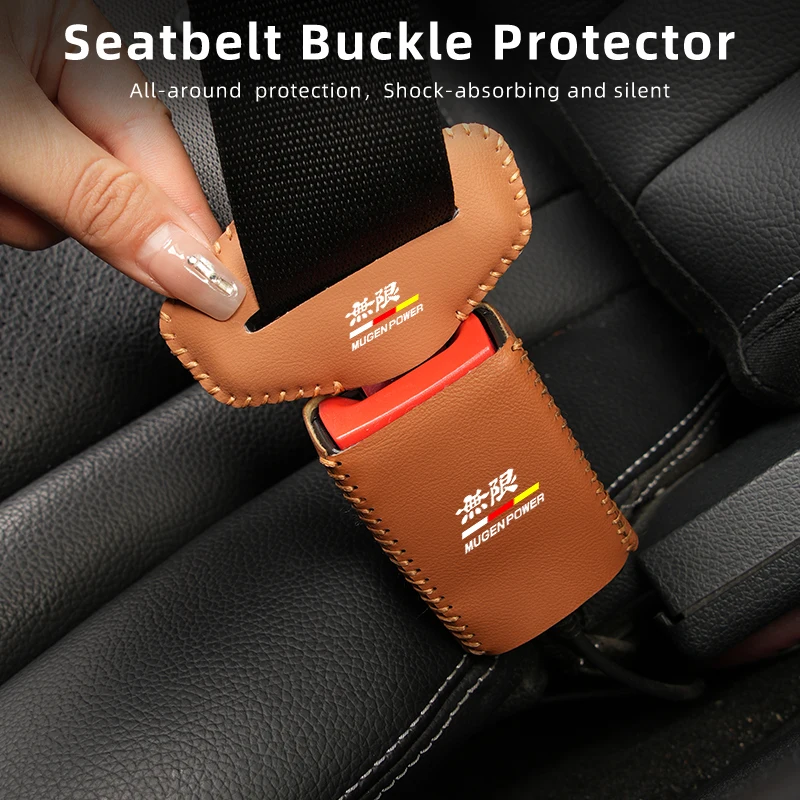 Anti Scratch Car Seat Belt Clip Protector Seatbelt Buckle Lock Cover For Honda Mugen Power Accord Civic City Vezel CRV Odyssey