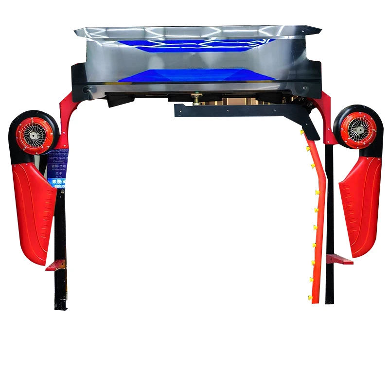 Automatic car washer with 360-degree rotating surround system and optional fan mount