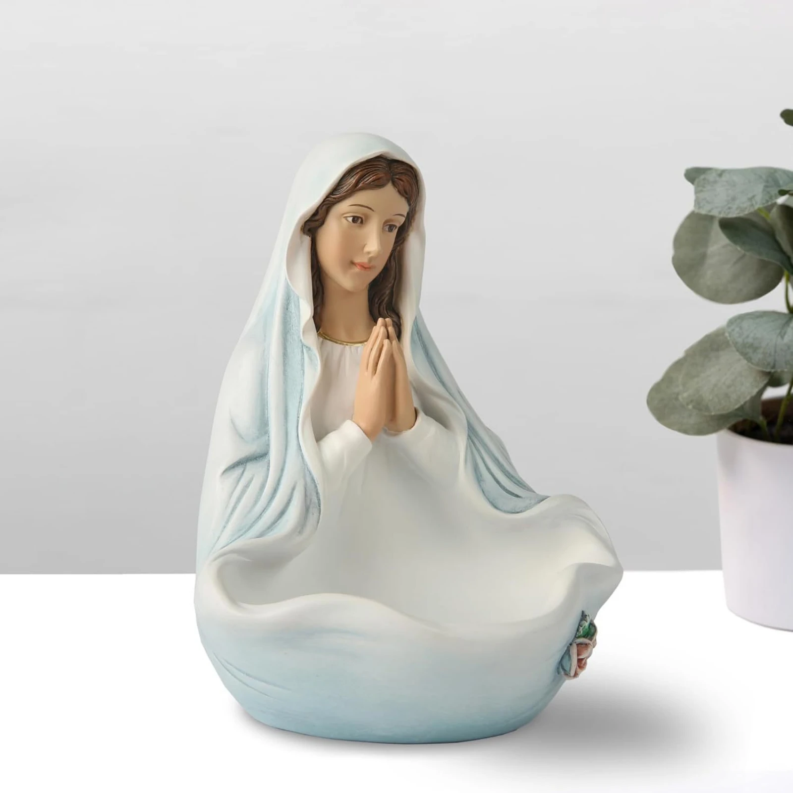 

Virgin Mary Resin/Plastic Sculpture Exquisite Catholic Statue Handmade Religious Figure Ornament for Room Decoration 2025 New