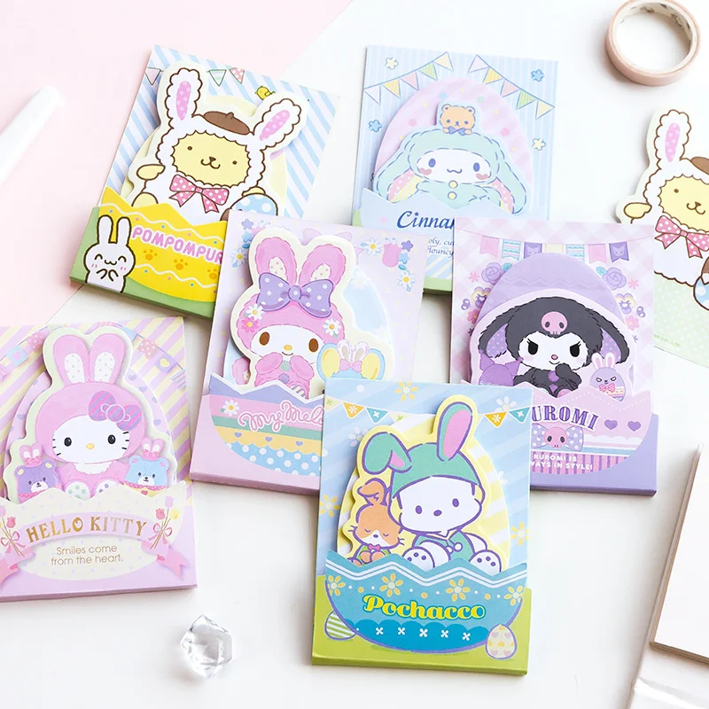 

24pcs/lot Sanrio Kuromi Melody Pochacco Memo Pad Cute Sticky Note Stationery Label Notepad Planner Sticker Post School Supply