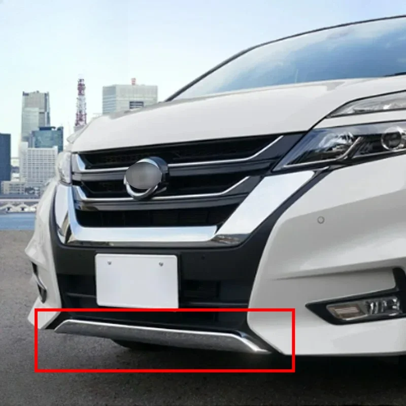 Для NISSAN SERENA C27 2017 2018 2019: Хромированная накладка на передний бампер, защитная решетка, нижняя решетка, стайлинг автомобиля