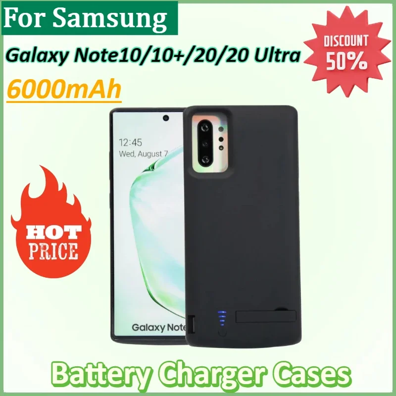 

6000mAh Battery Charger Case for Samsung Galaxy Note10/Note10+/Note20/Note20 Ultra Portable Power Bank Cover Cell Phone Chargers