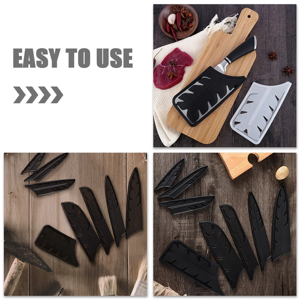 8 Pcs Piece Set Kitchen Knives Protector Plastic Protective Sleeve