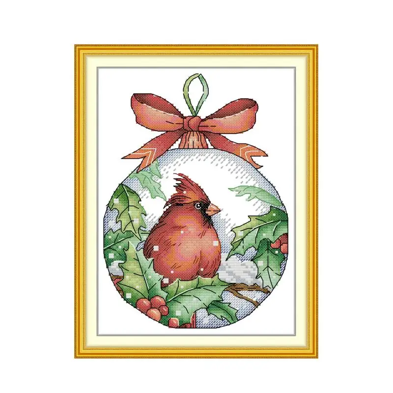 

Red Bellied Bird Рождественский шар набор для вышивки крестом 14ct 11ct графический принт холст ручное шитье вышивка крестиком рукоделие ручной работы