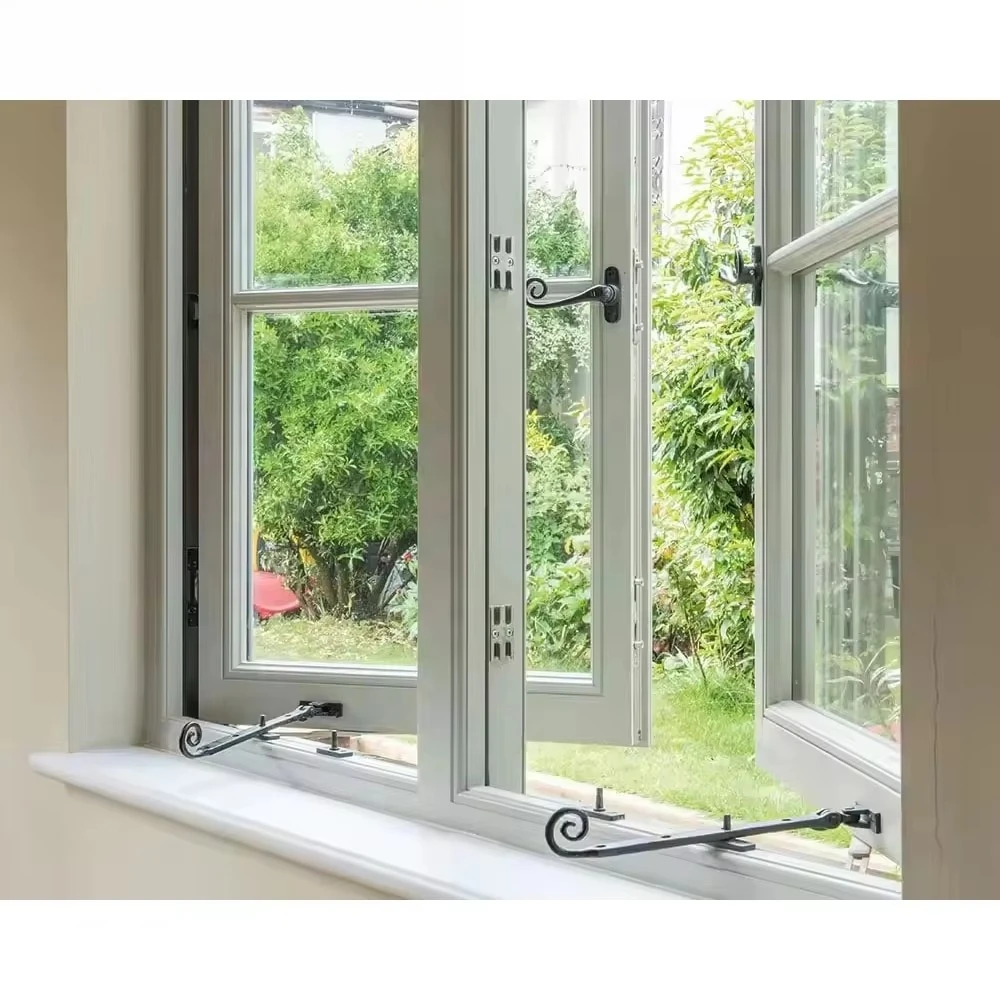Project Supply Modern Aluminum Alloy Casement Windows with Tempered Glass and Louver Design for Apartment Soundproofing