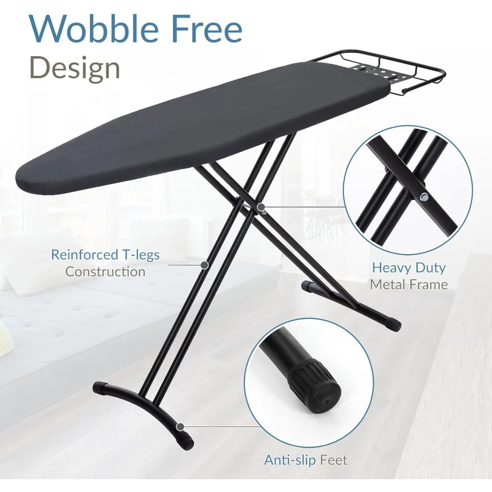 أطقم المطاعم توصيل مجاني - لوح كي 48 بوصة × 15 بوصة مع مسند حديد قابل للسحب، لوح حديد عالي التحمل بالحجم الكامل، عريض قوي #5