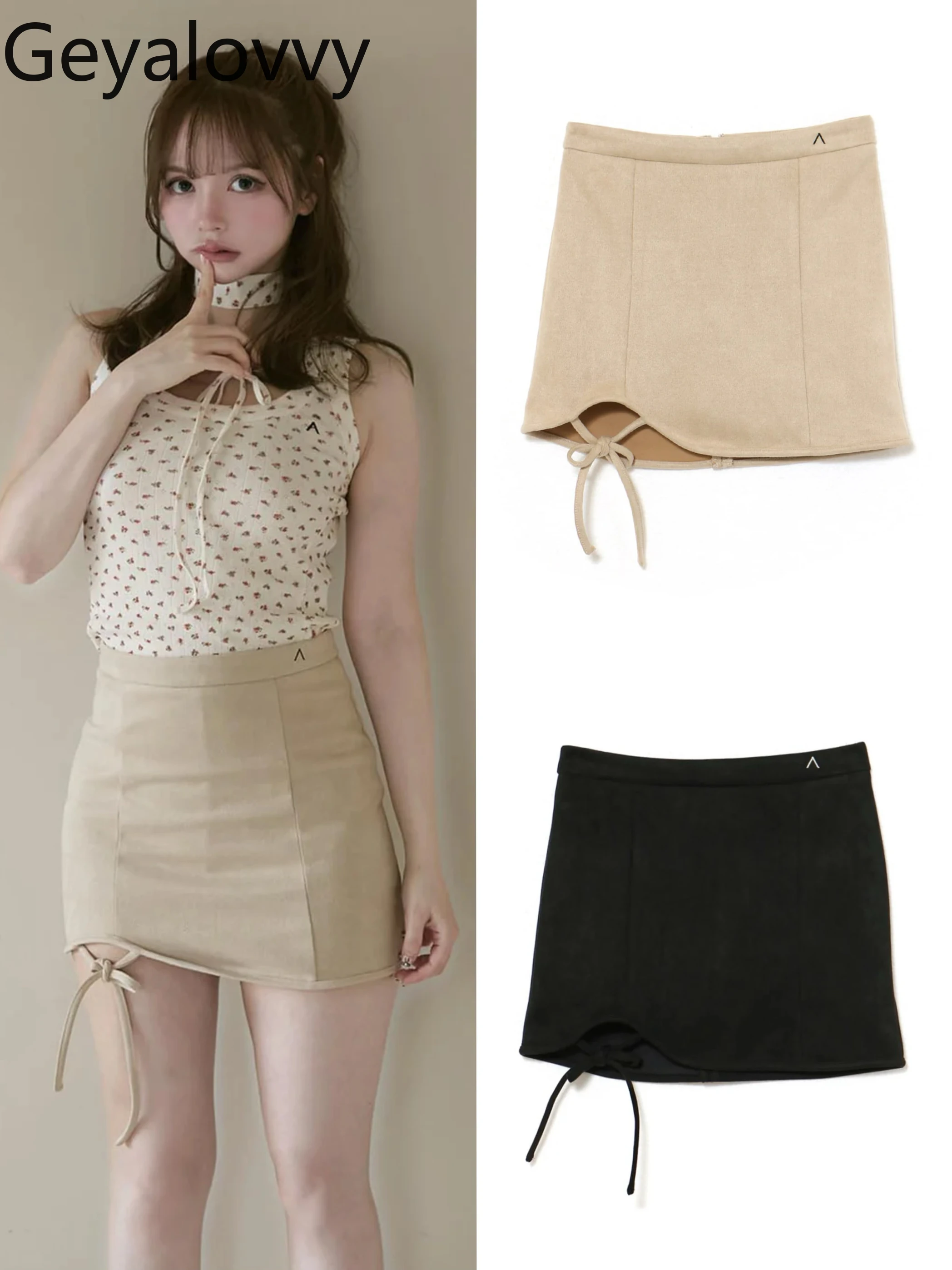 

Simple Lady Casual Skirt Summer Sweet Girl High Waist Slimming Solid Color Short Skirts for Women 2025 New Japanese Style