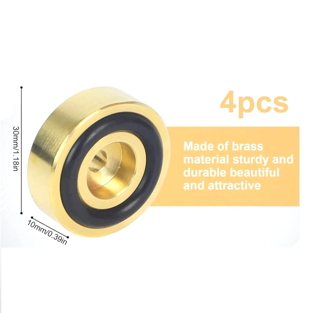 4pcs Brass Gold Chopping Board Feet With Non-Slip Pads Chopping Board Feet For Furniture, Cabinets, And Trays Stability 2026 New