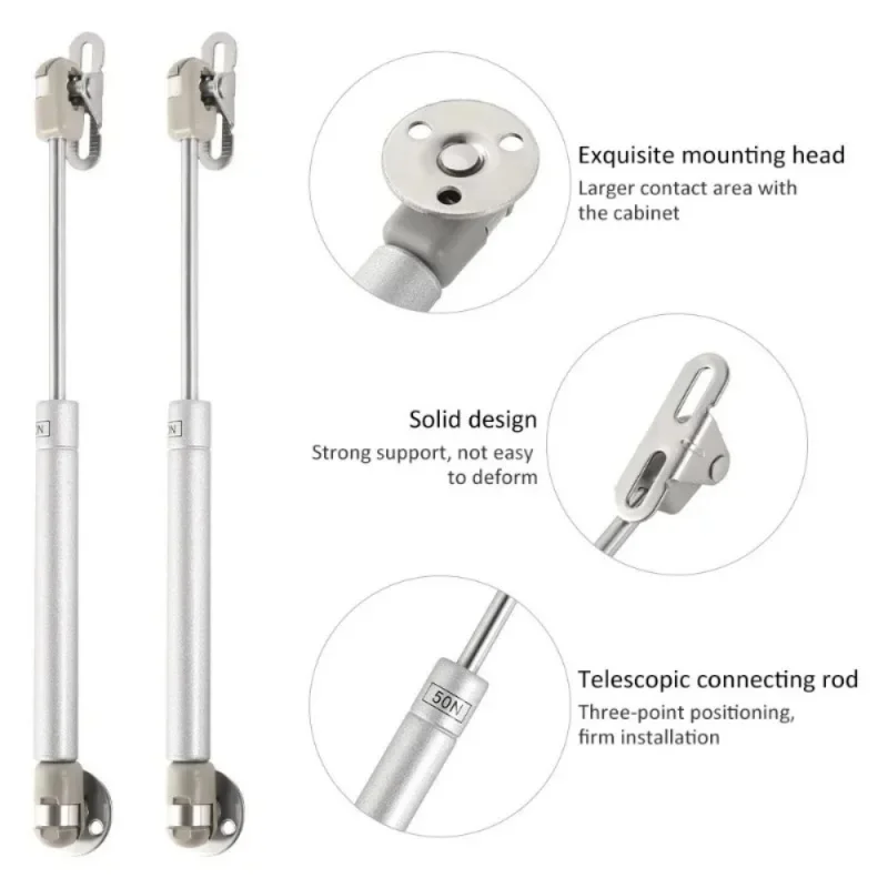 4/6 Pack 30N-200N Soft Close Gas Struts, Pneumatic Lift Support Hinges for Kitchen Cupboard Doors and Storage Lids