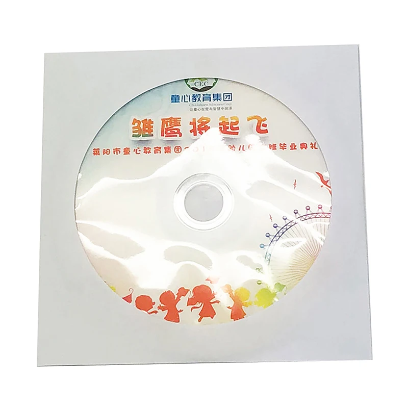 Saco de Papel Dobrado Branco, Armazenamento de Envelopes, Janela Clara, Flap, CD, DVD, Disco, Mangas, 12,5 cm, 10 Pcs, 50Pcs