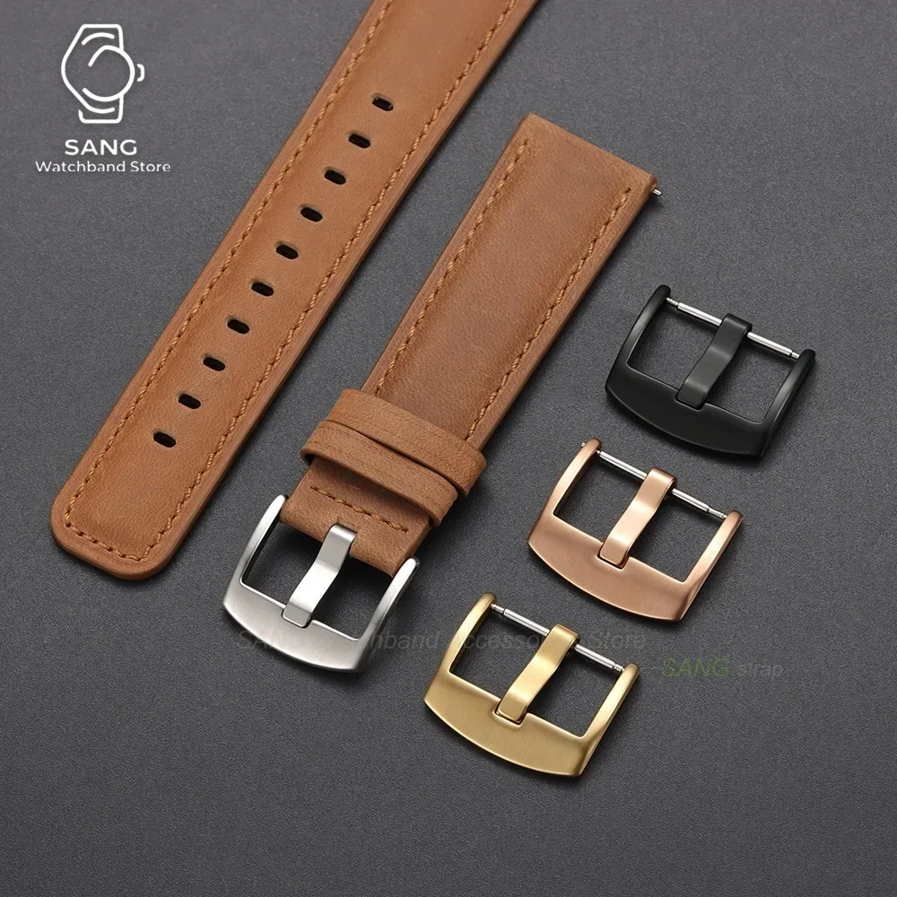 18mm 20mm 22mm Stainless Steel Universal Oil Pressure Pin Clasps Accessories Watch Band Metal Buckle Leather Strap Watch Buckles - view 5