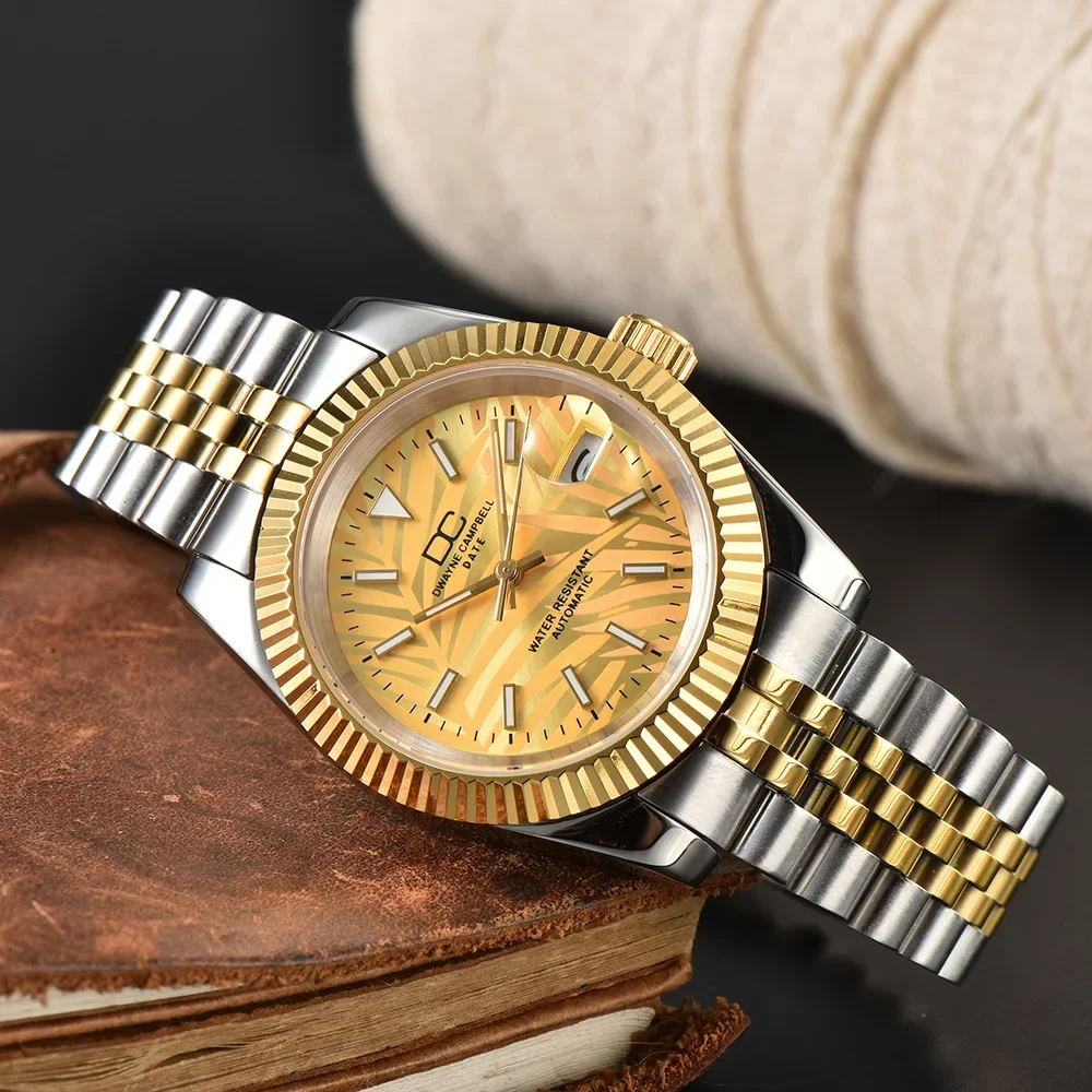 39mm ساعة أوتوماتيكية للرجال اليابان NH35 حركة العقيمة الهاتفي الياقوت الكريستال الميكانيكية ووتش